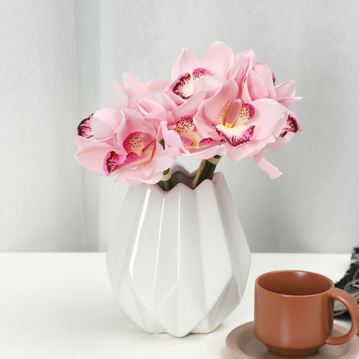 1PC 4 Heads Artificial Flower Moth Orchid Butterfly Bouquet Wedding Home Decor