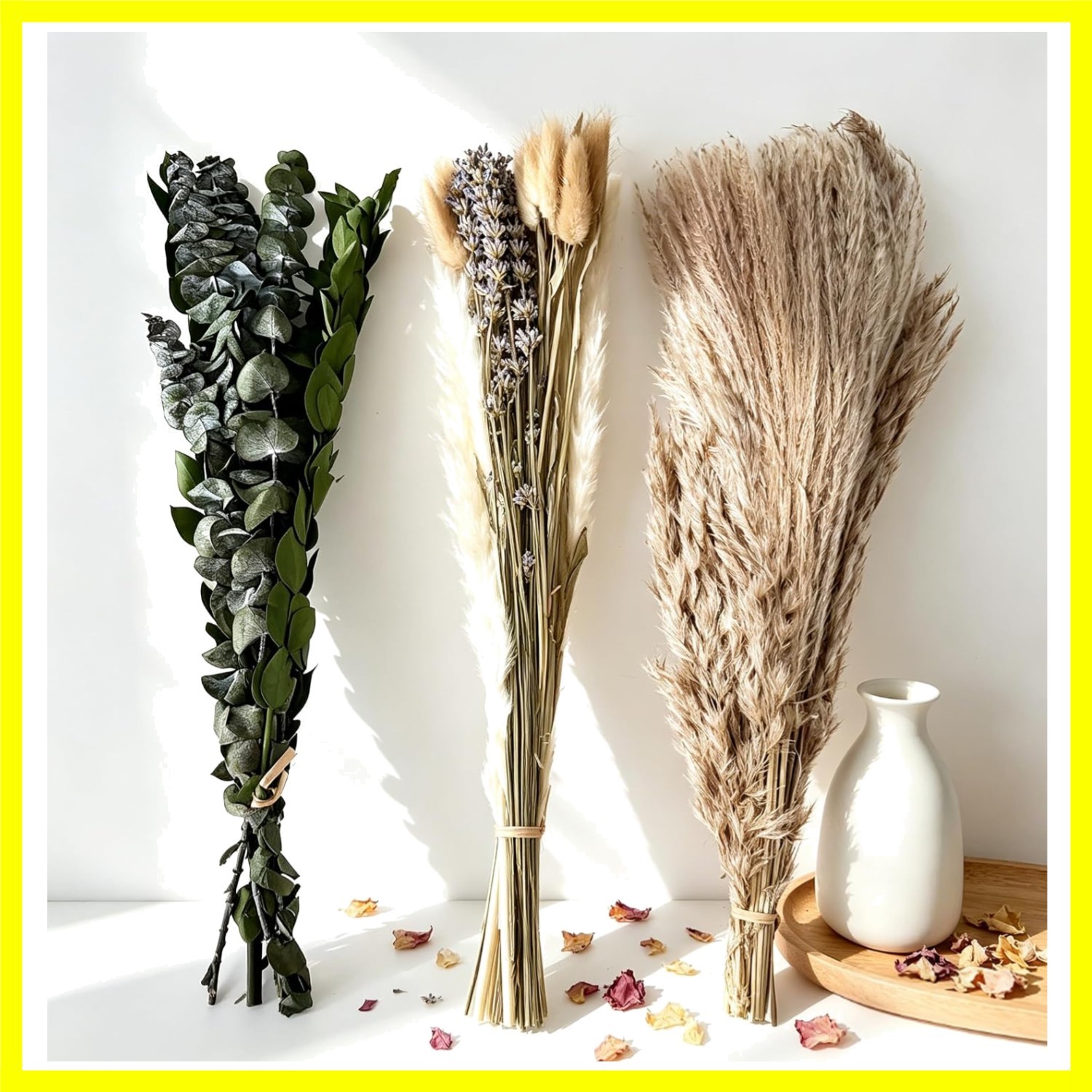 Dried Pampas Grass Bouquet Dried Flowers Eucalyptus Stem for Wedding Decor | …