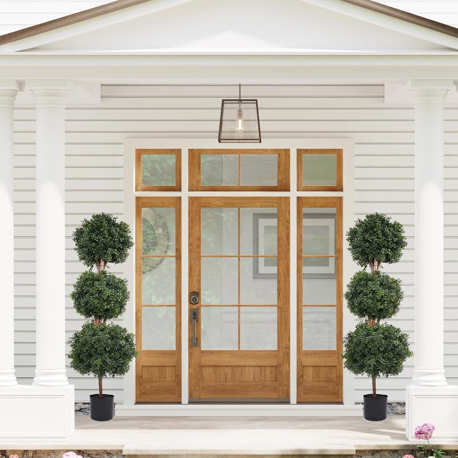 47in Artificial Three-Boxwood Planting Garden Tree 4FT, Artificial Garden Out…
