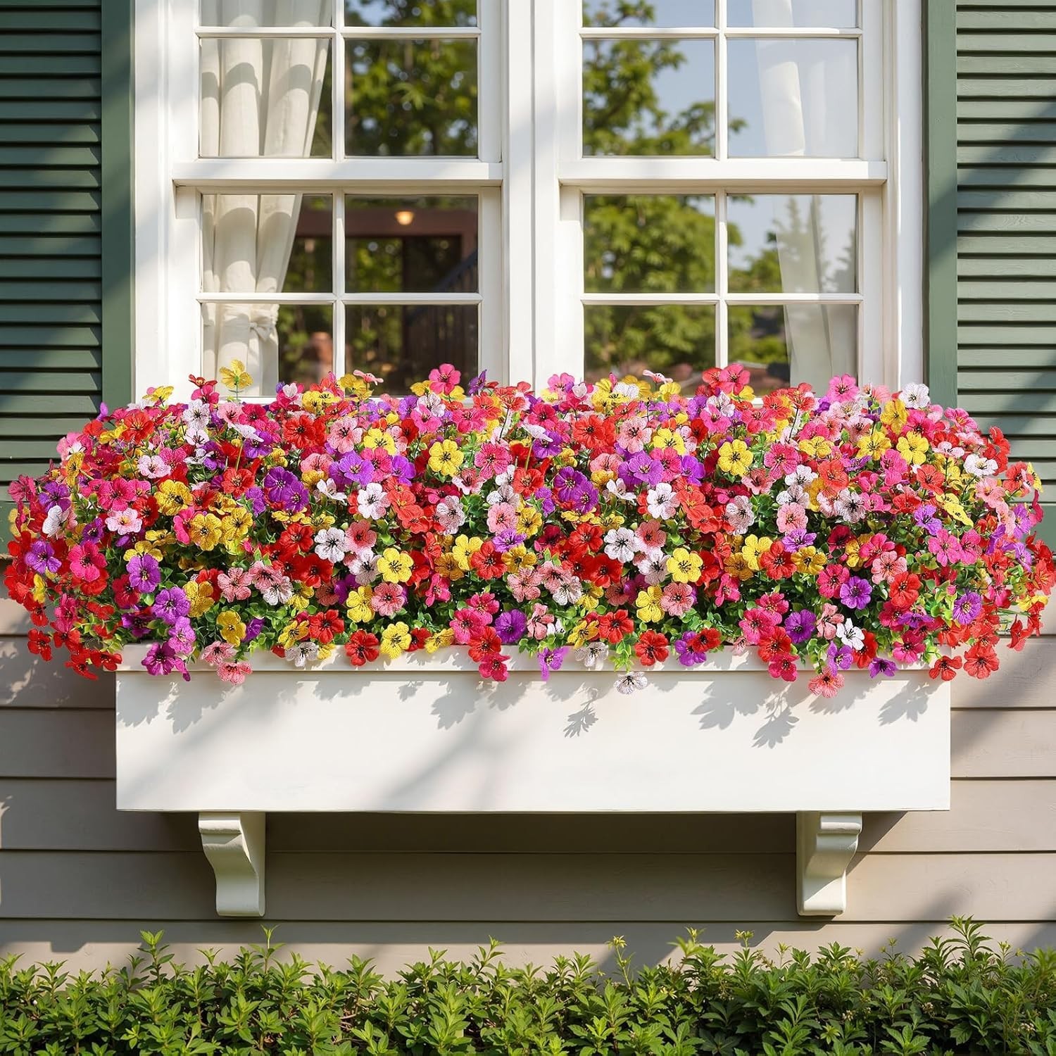 Mix of 6 Colors 24 Bundles Artificial Flowers for Elegant Indoor & Outdoor Use