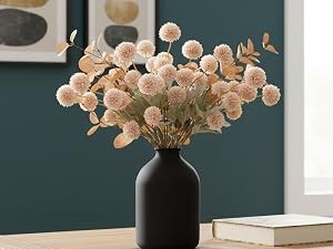 Faux Arrangement – Eucalyptus & White Hydrangea Flowers, Large Artificial Floral