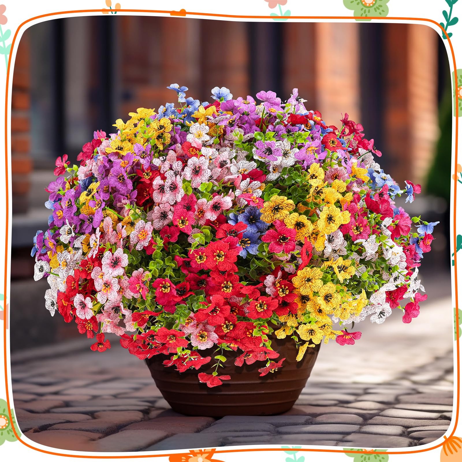 Ovveroche 56 Colorful Bundles Artificial Fake Plants Flowers for Outdoor Deco…