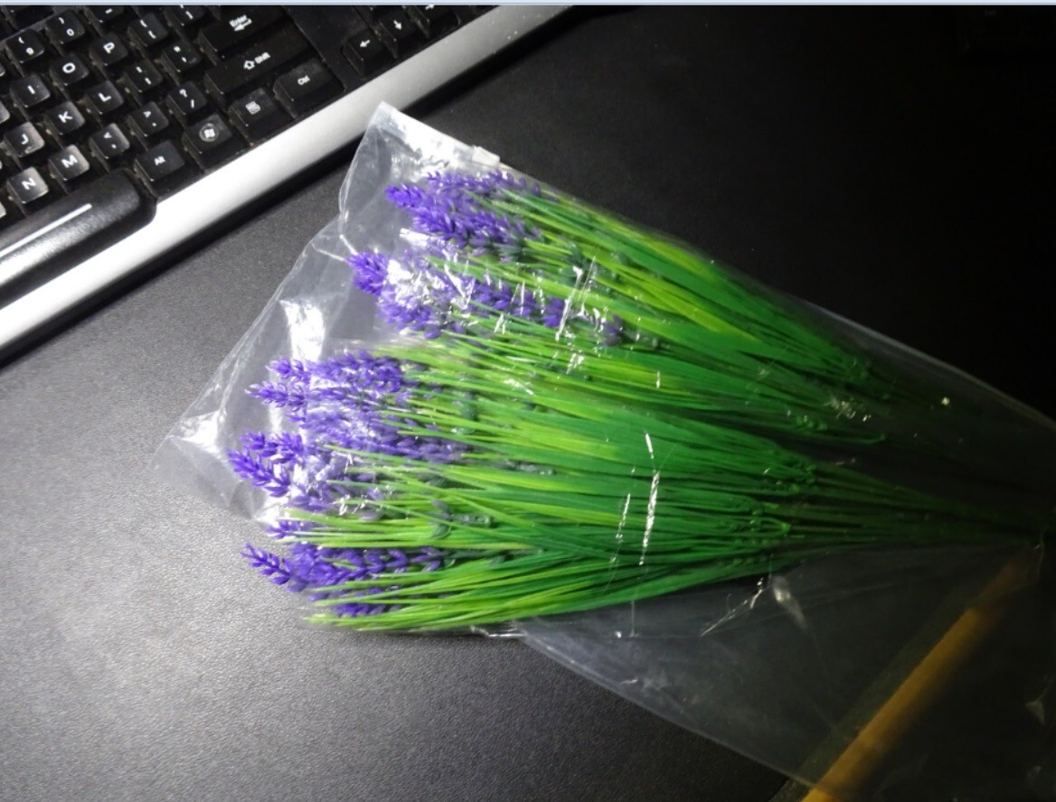 Purple Lavender and Grass Artificial Flowers, Pretty Color, 10 Bunches