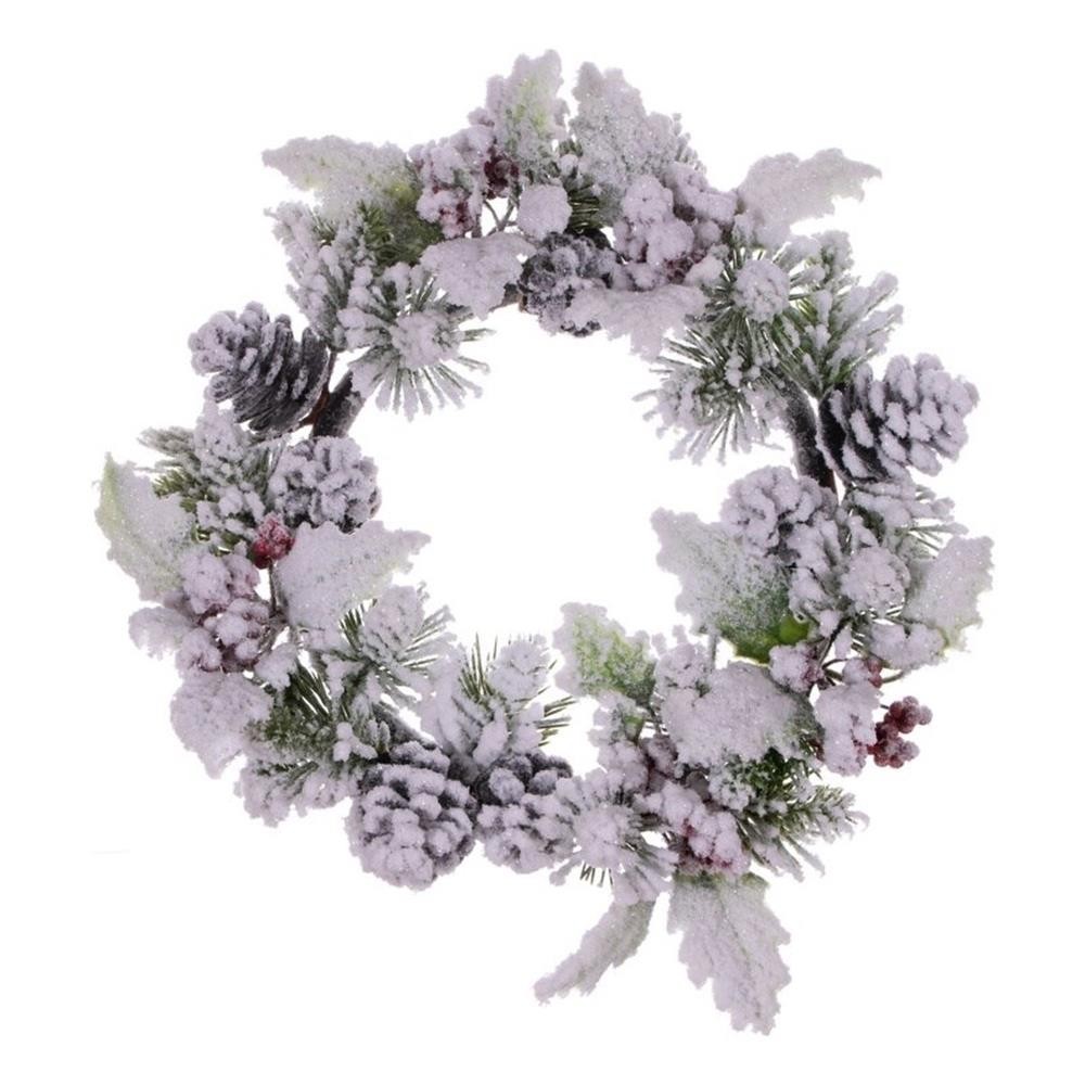 Vickerman 12″ Artificial Frosted Green Berry/Pinecone Pine Wreath