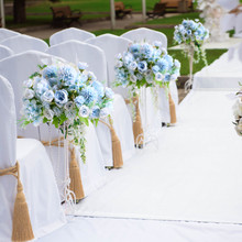 Artificial Flowers, 2Pcs Blue Fake Peony Silk Peonies Faux Flowers Arrangements