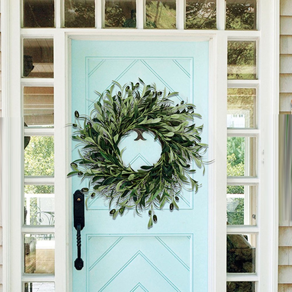 15.75” Olive Wreath: Elegant All-Season Decor for Home & Weddings
