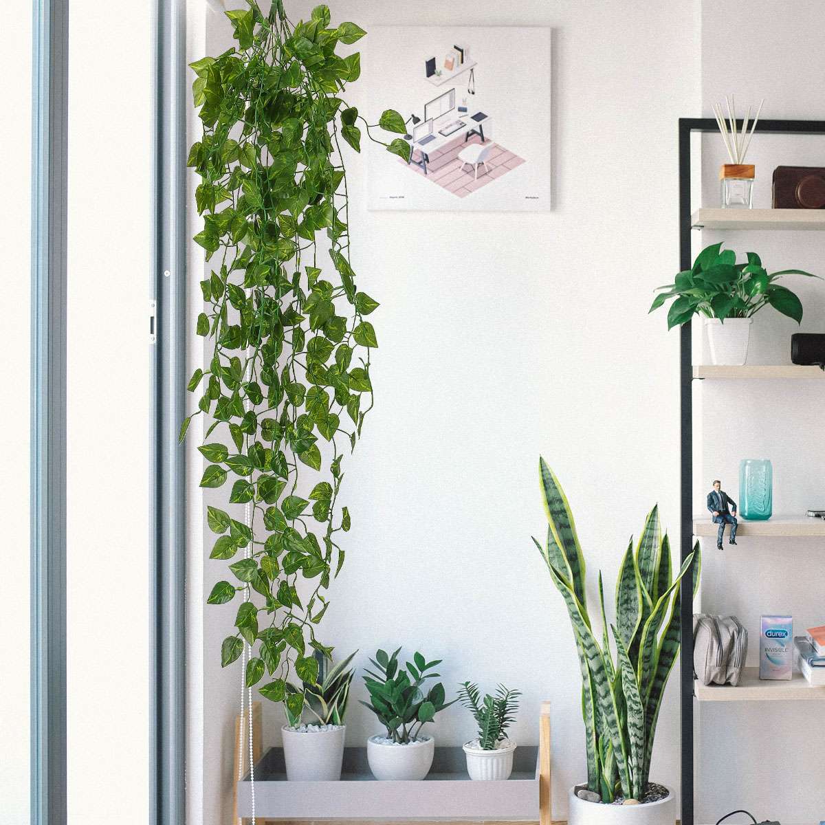 Fake Hanging Plant Artificial Hanging Plant Pothos Vines Hanging Plant HomeDecor