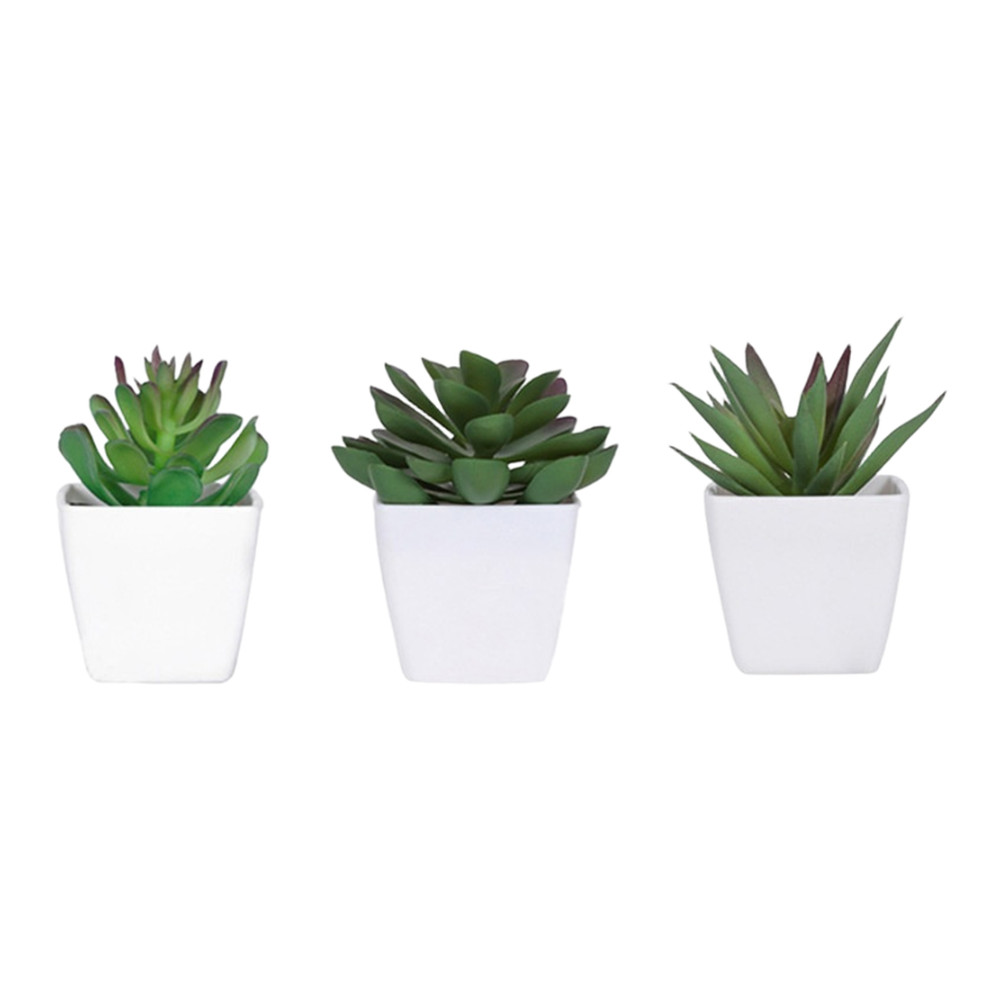 Set of Artificial Potted Succulent Roses for Stylish For Home or Office Decor