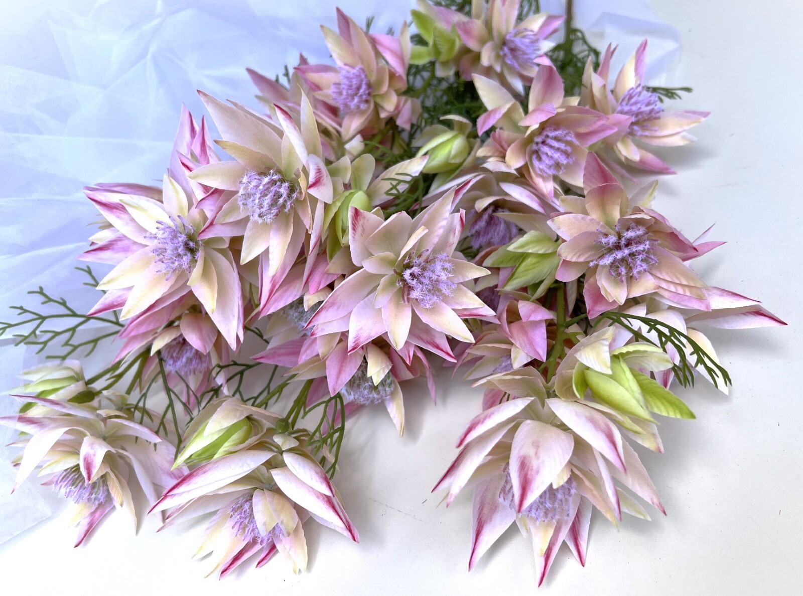 Australian Native Flowers Blushing Bride Flower Stem Pink Cream Faux Silk Stems