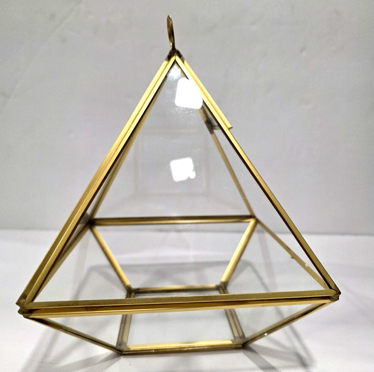 Geometric Glass Terrarium for Artificial Plants, Figurines or Home Decor.