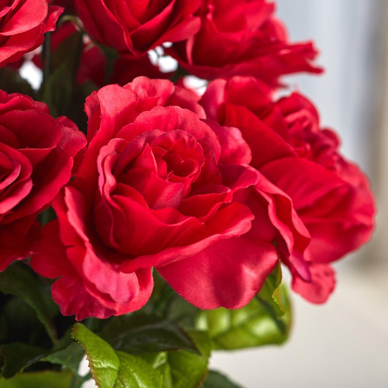 Factory Direct Craft Beauty Pink Artificial Rose Bush