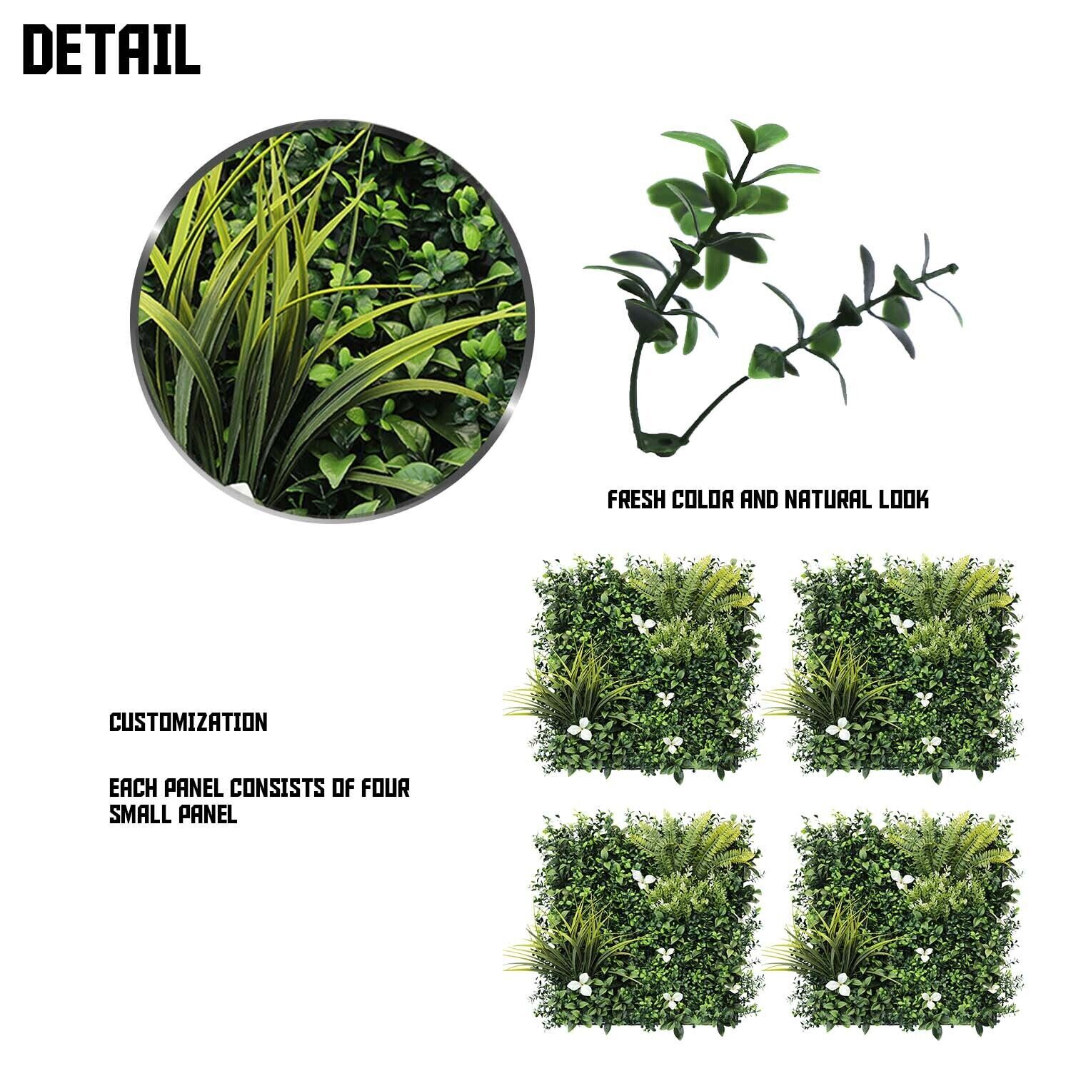 20″x20″ Artificial Faux 3D Mix Leaf Privacy Fence Home Outdoor Decor Panel V5