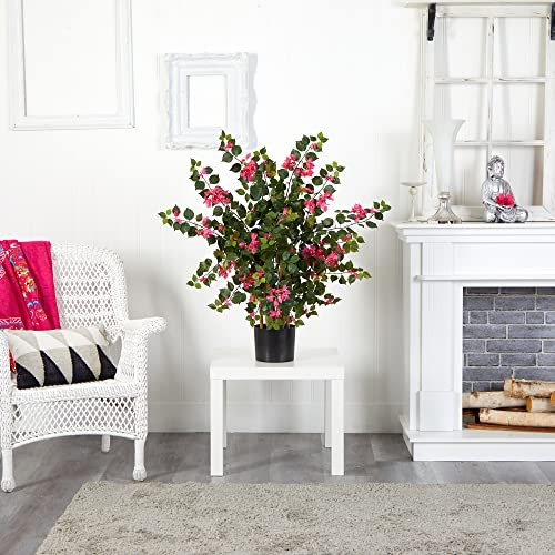 42in Artificial Bougainvillea Tree with Pink Blooms and Green Foliage – Faux
