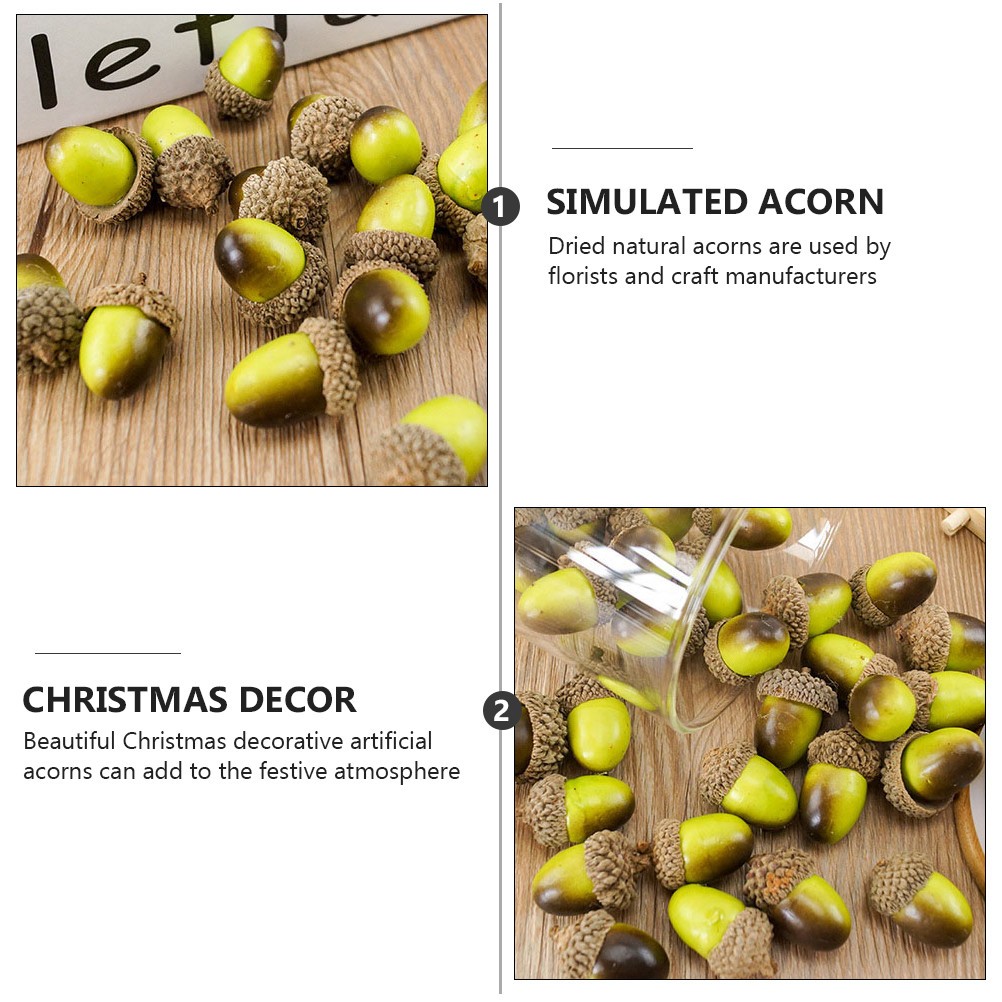 10 Pcs Simulated Wooden Acorn Christmas Decor DIY Accessories for Crafts