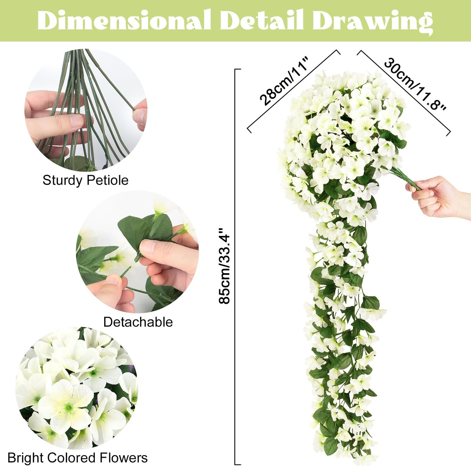 Ouddy Decor 4 Pcs Artificial Hanging Flowers Fake Hanging Plants Violet Flowe…
