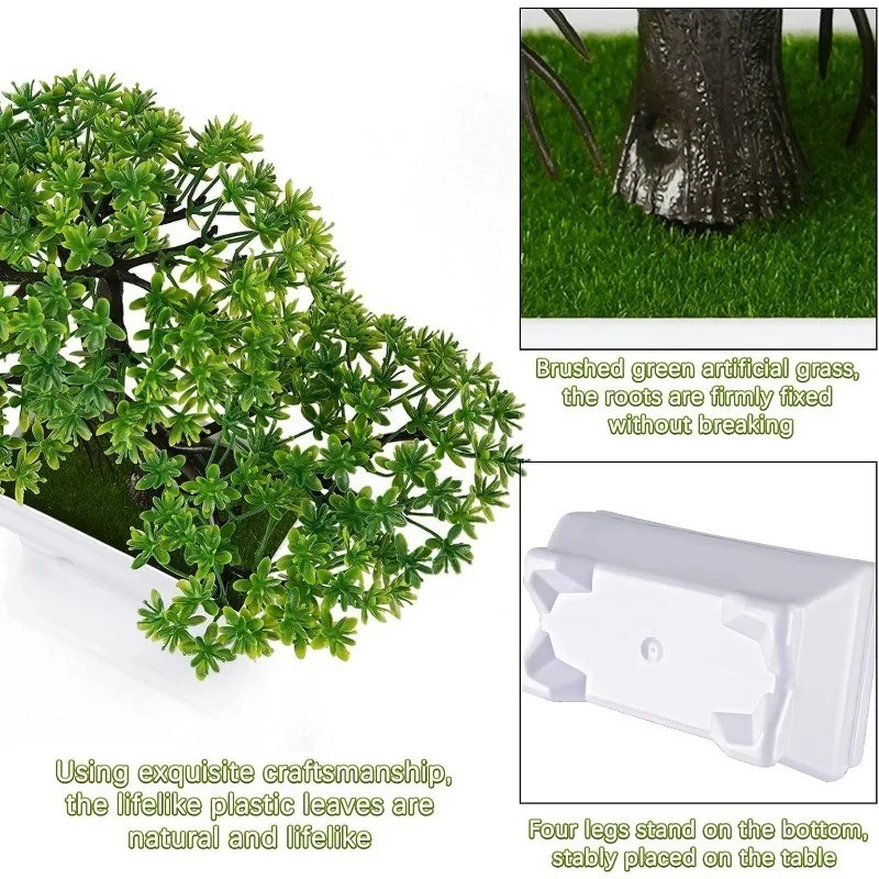 Artificial Bonsai Tree Potted Plant Fake Flowers Home Table Garden Decoration