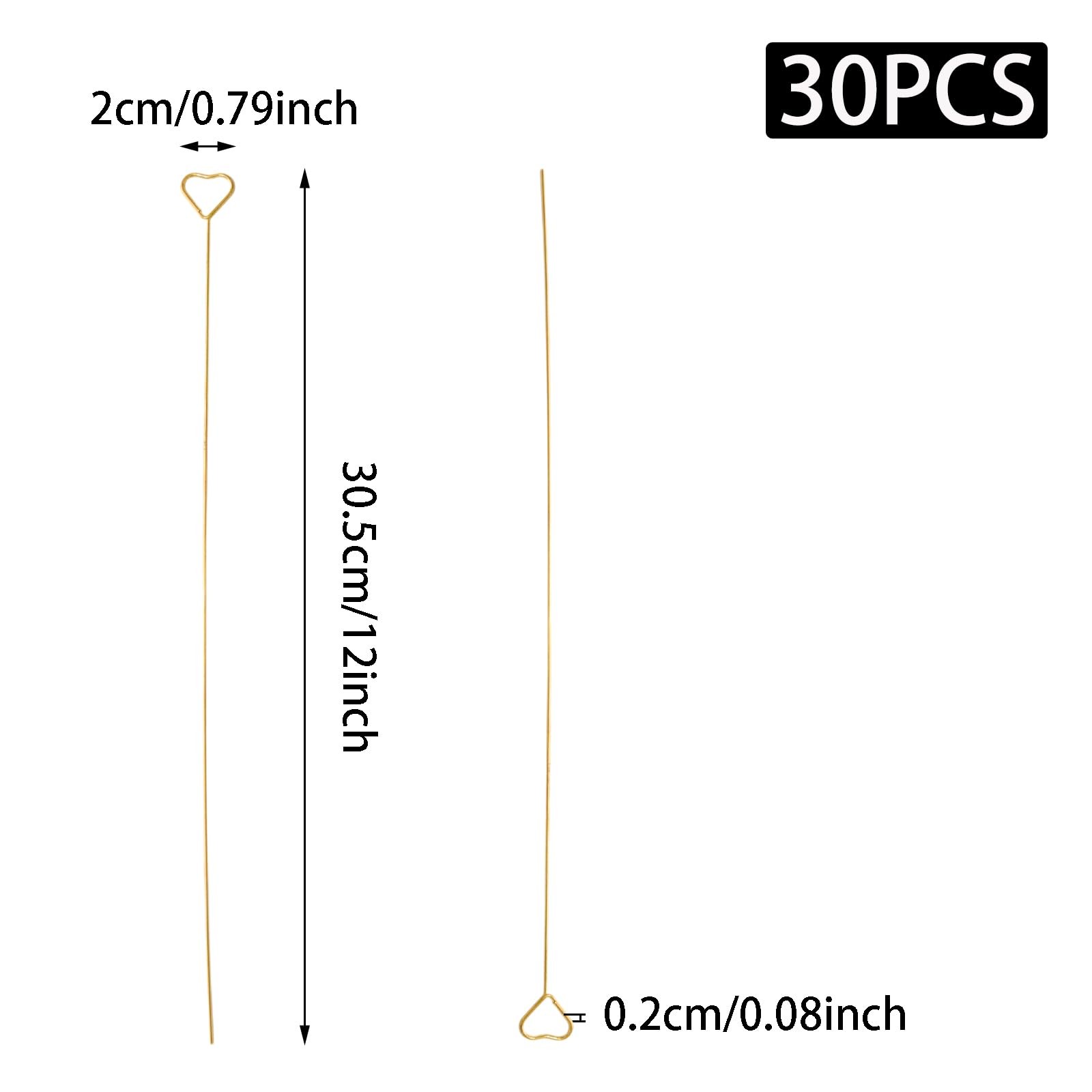 30Pcs Floral Picks, Wire Flower Place Card Stick for Centerpieces, 12 Inch Su…