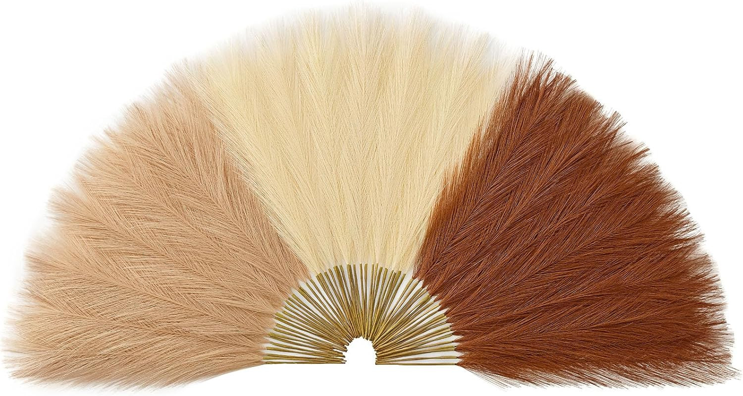 Serwalin 60pcs Orange Pampas Grass Decor, 17.7Inch Fall 17 Inch, Sunset