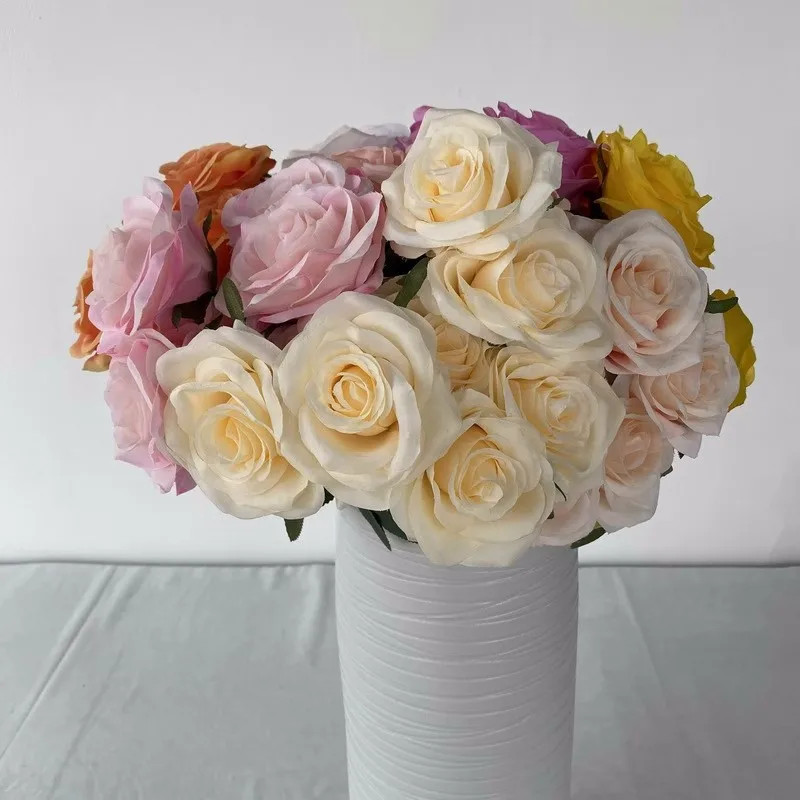 7 Heads Silk Rose Bouquet Artificial Flowers DIY Wedding Home Table Vase Decor