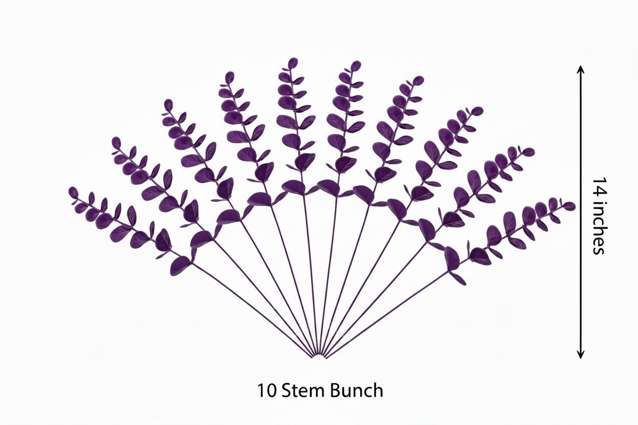 Plum Purple Eucalyptus Stems Set of 10, 14 Inch Burgundy Faux Greenery Picks for