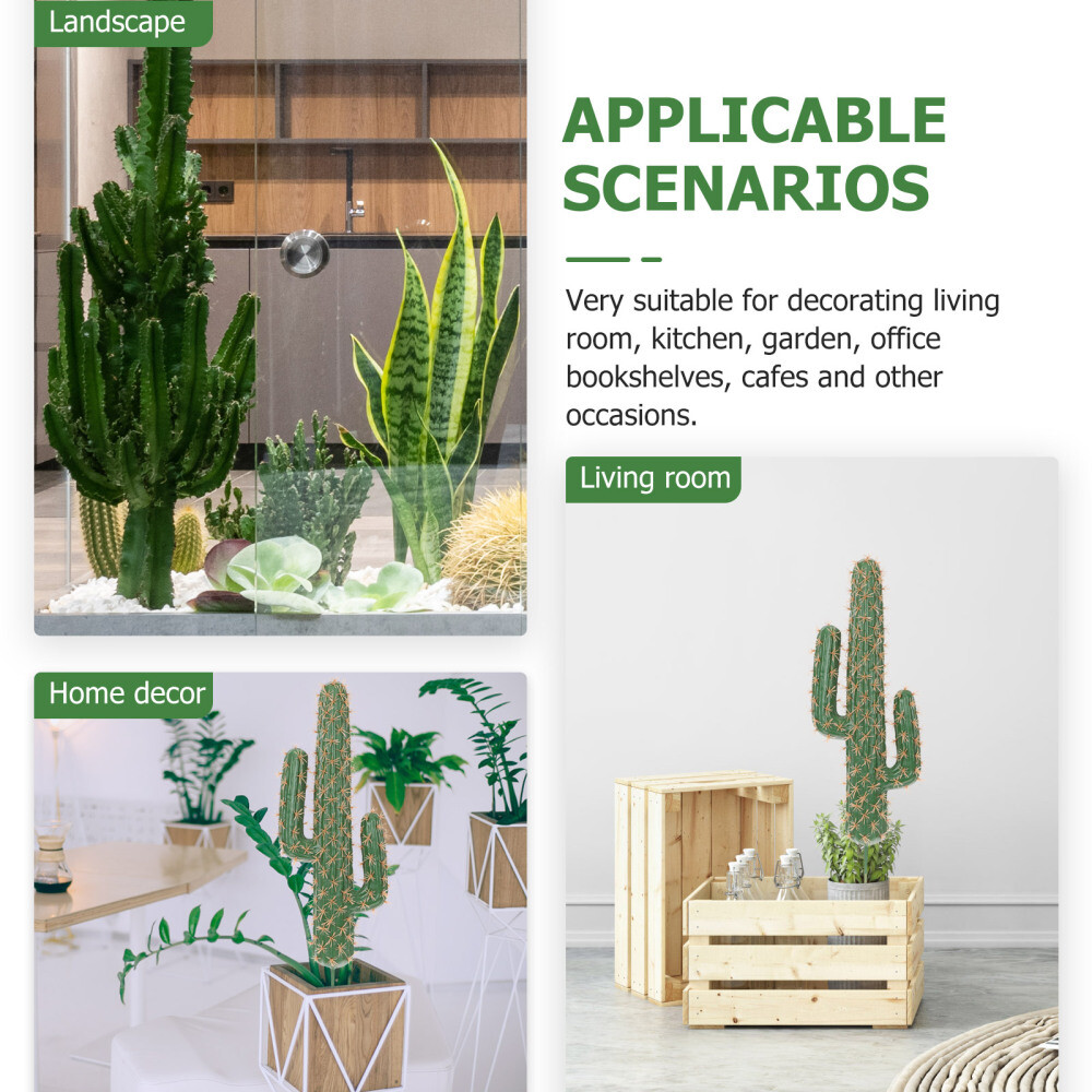 Cactus Model Statue Decor Centerpiece Faux Indoor No Pot Banquet