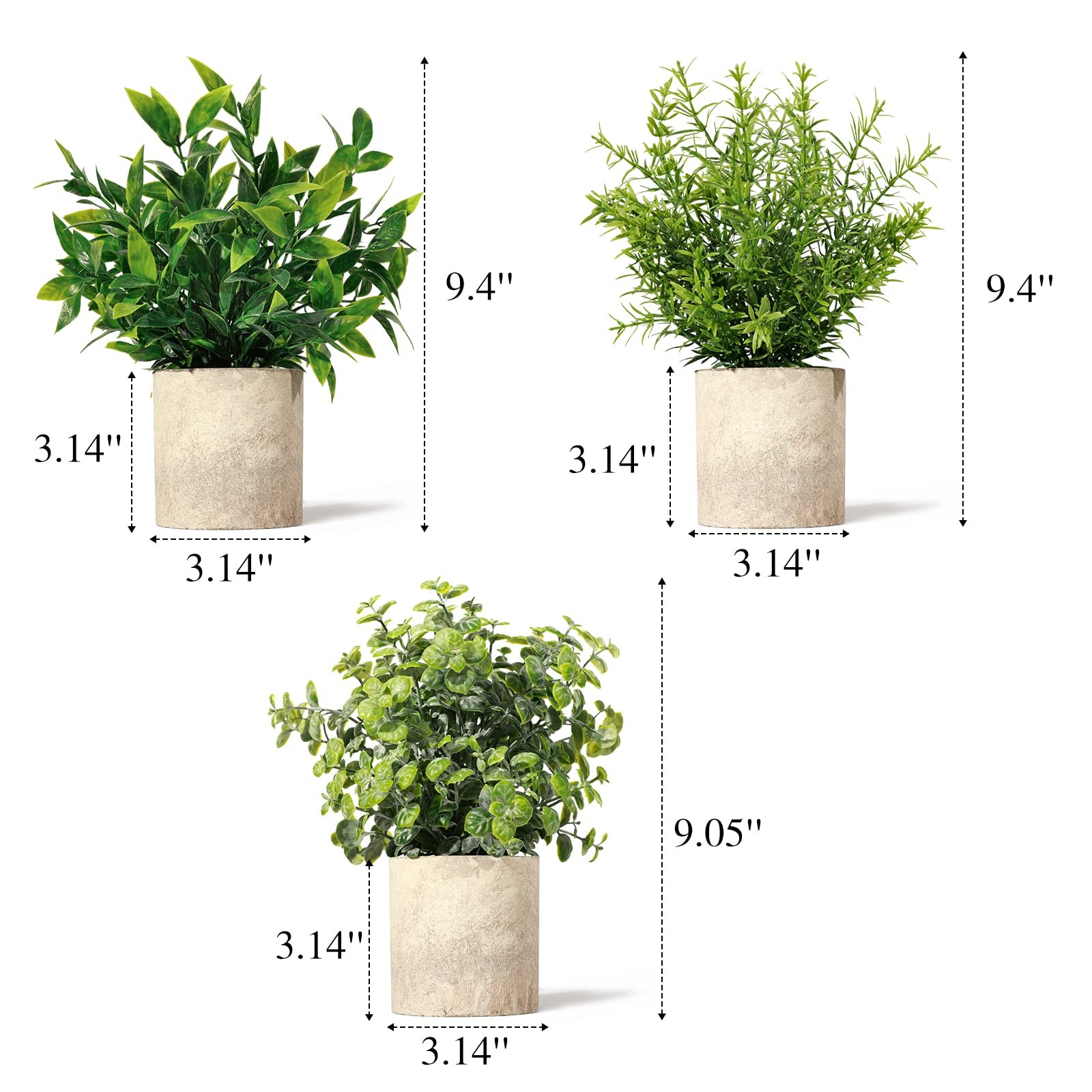 Artificial Plants 3 Pack Mini Fake Hanging with Macrame Plant Hangers Decorat…