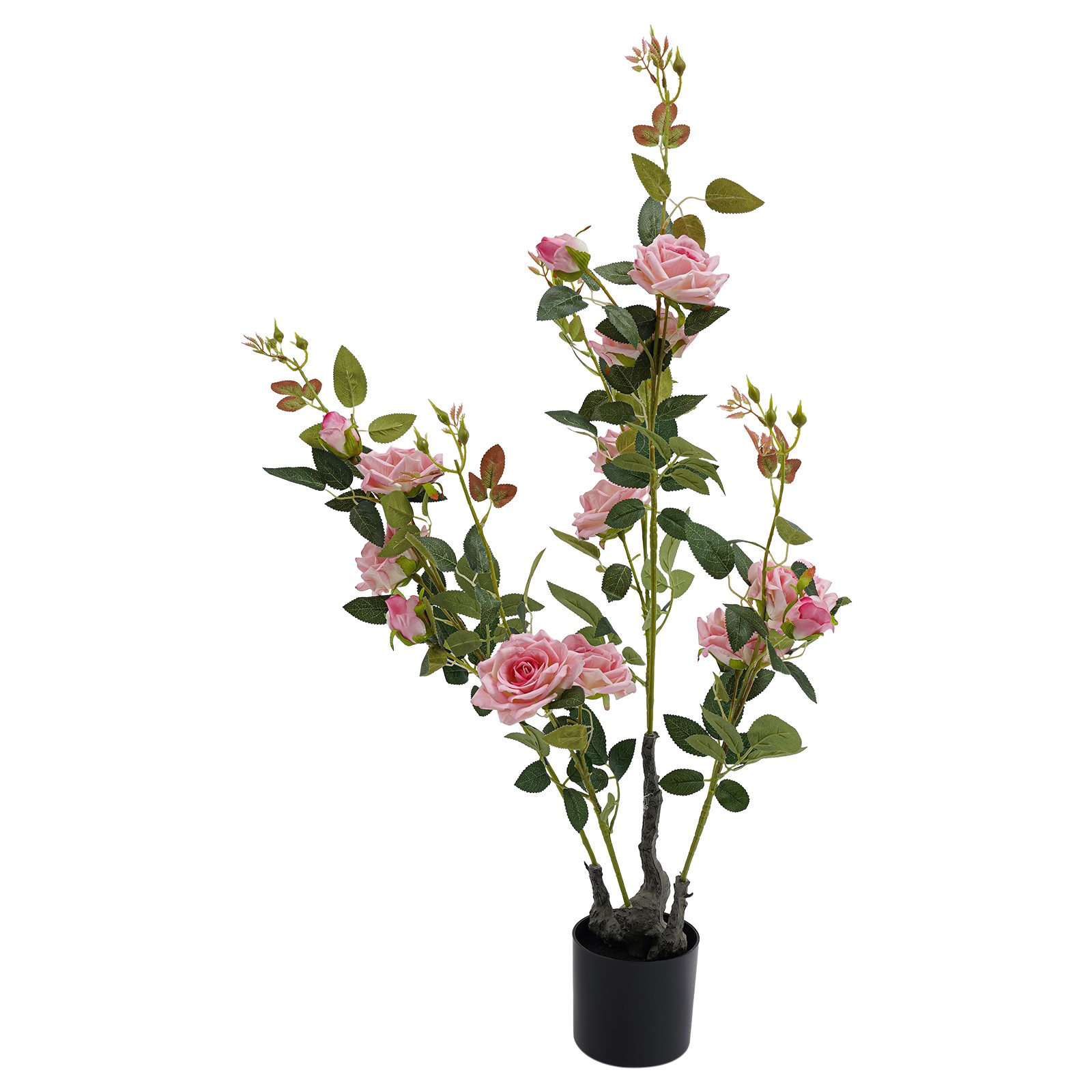 2pcs Artificial Rose Trees Fake Flowers Tree, Pink Artificial Flower Plant Decor