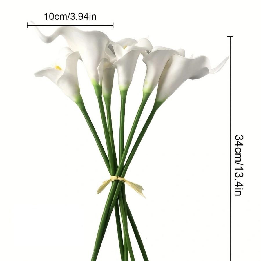10pcs Artificial Flowers Calla Lily Faux Pu Fake Flowers for Weddings Bouquet Br