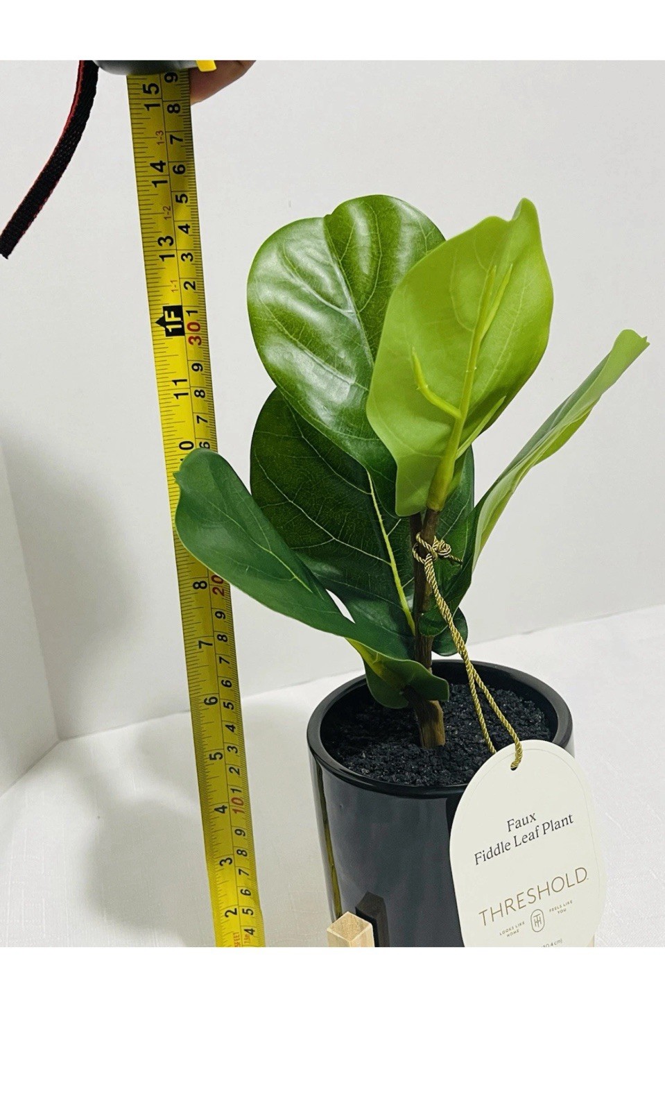 Threshold Artificial Faux Fiddle Leaf Plant in Pot Plant w/stand for Home Decor