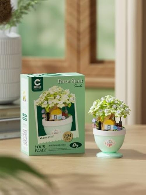 Mini Bonsai Tree Micro Building Set Building Toy Plant Cherry Jade Gardenia