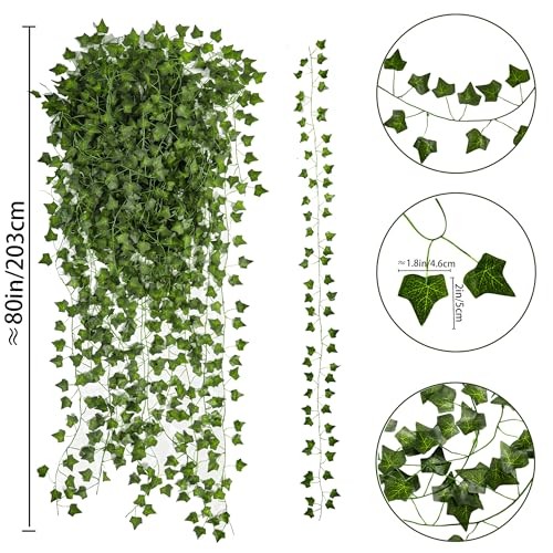 24 Pack 159FT Artificial Printed Sweet Potato Leaf Vines – 6.66ft 24 Strands