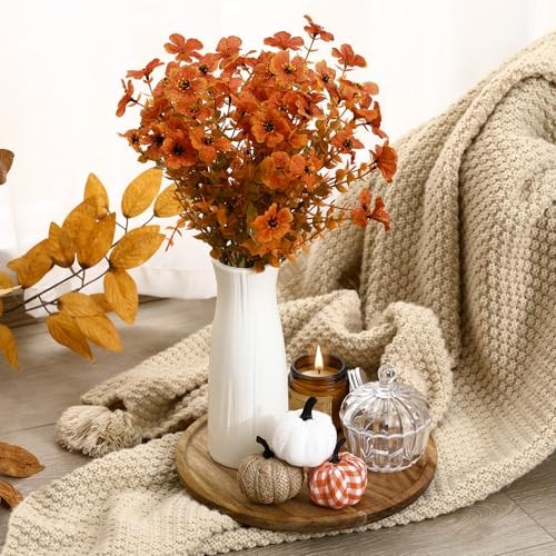 10 Pcs Fall Wooden Decorative Tray Set with Round Wood Tray Scented Candles