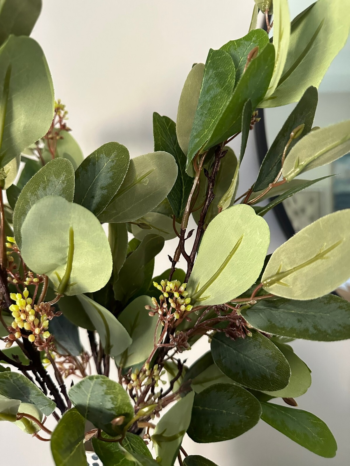 Artificial Seeded Eucalyptus, Silk Eucalyptus Branch, Faux Eucalyptus Stem 27″H