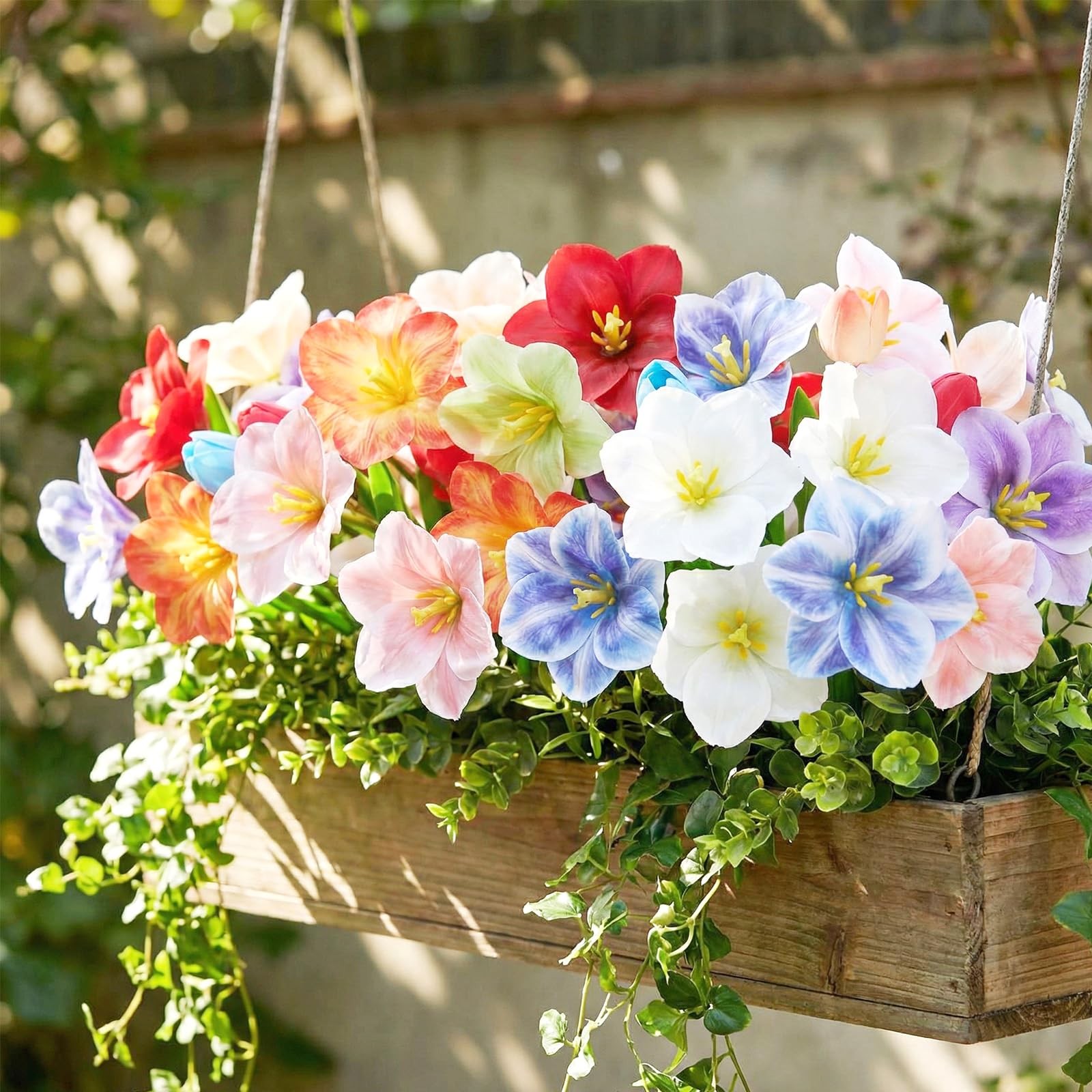 12 Bundles Artificial Flowers Fake Tulips for Outdoor, UV Resistant & Fade Pr…