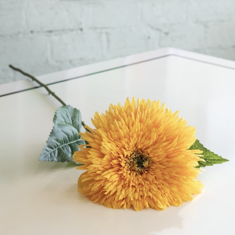 Artificial Teddy Bear Sunflower Long Stem Indoor Decor Floral Arrangement Craft