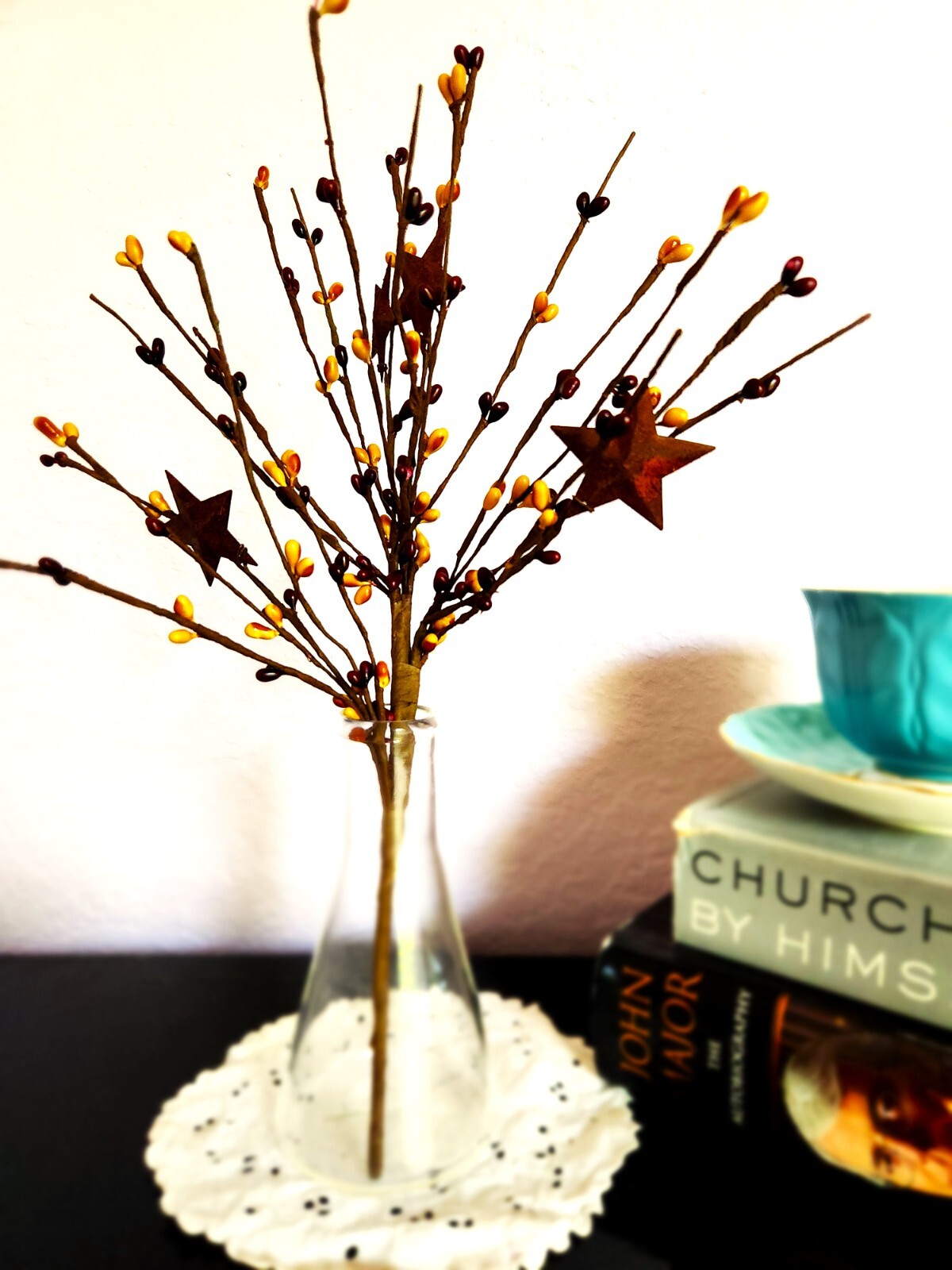 Burgundy & Mustard Berry Picks Artificial Berries Spray Wedding Home Decor N508