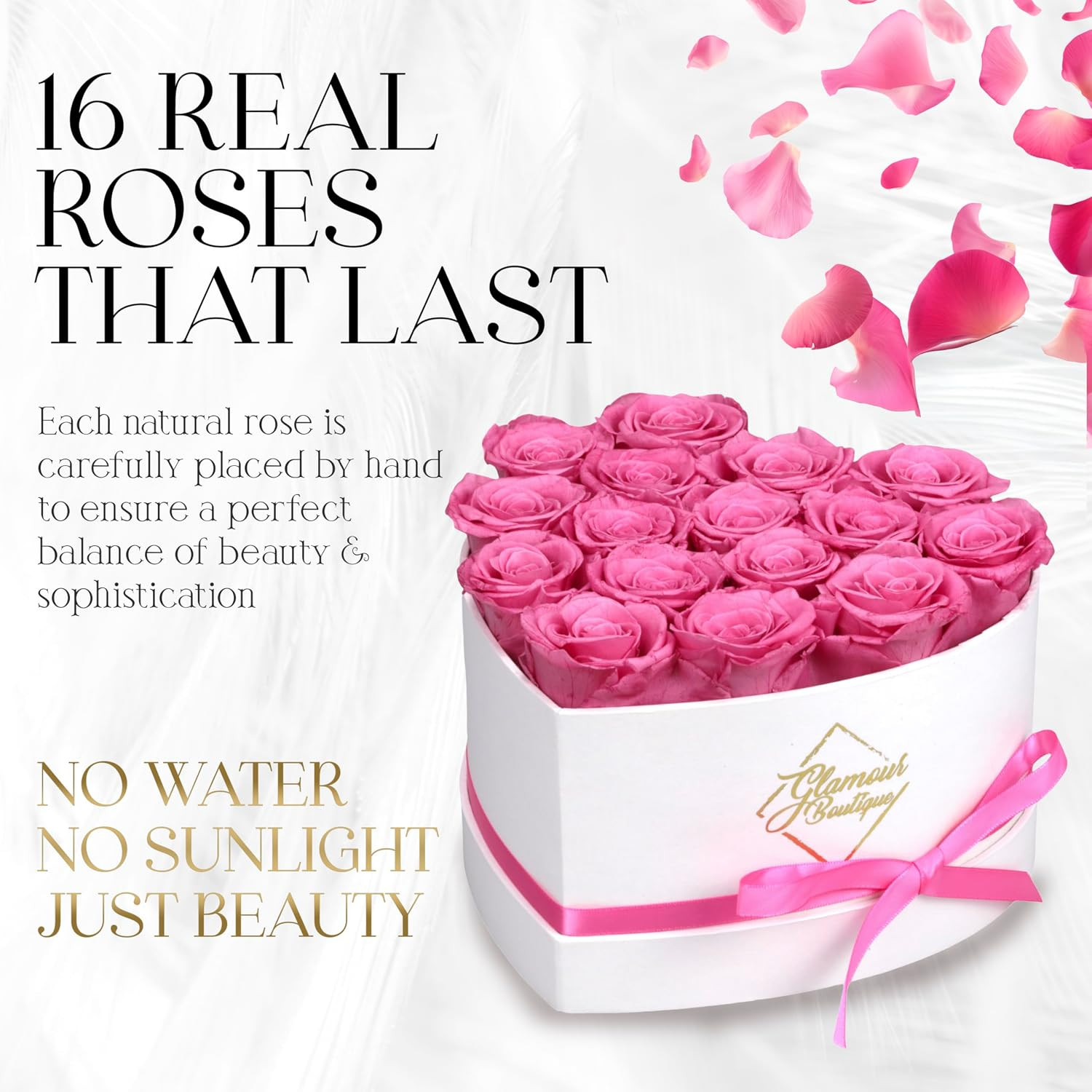 Preserved Roses in a Box – Gifts for Her, Wife & Mom, Rose Flowers Forever Decor