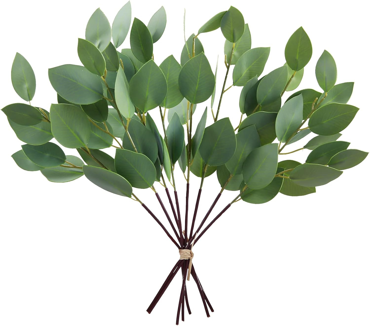 8 Pack Artificial Greenery Stems 13 Inches Faux Eucalyptus Leaves