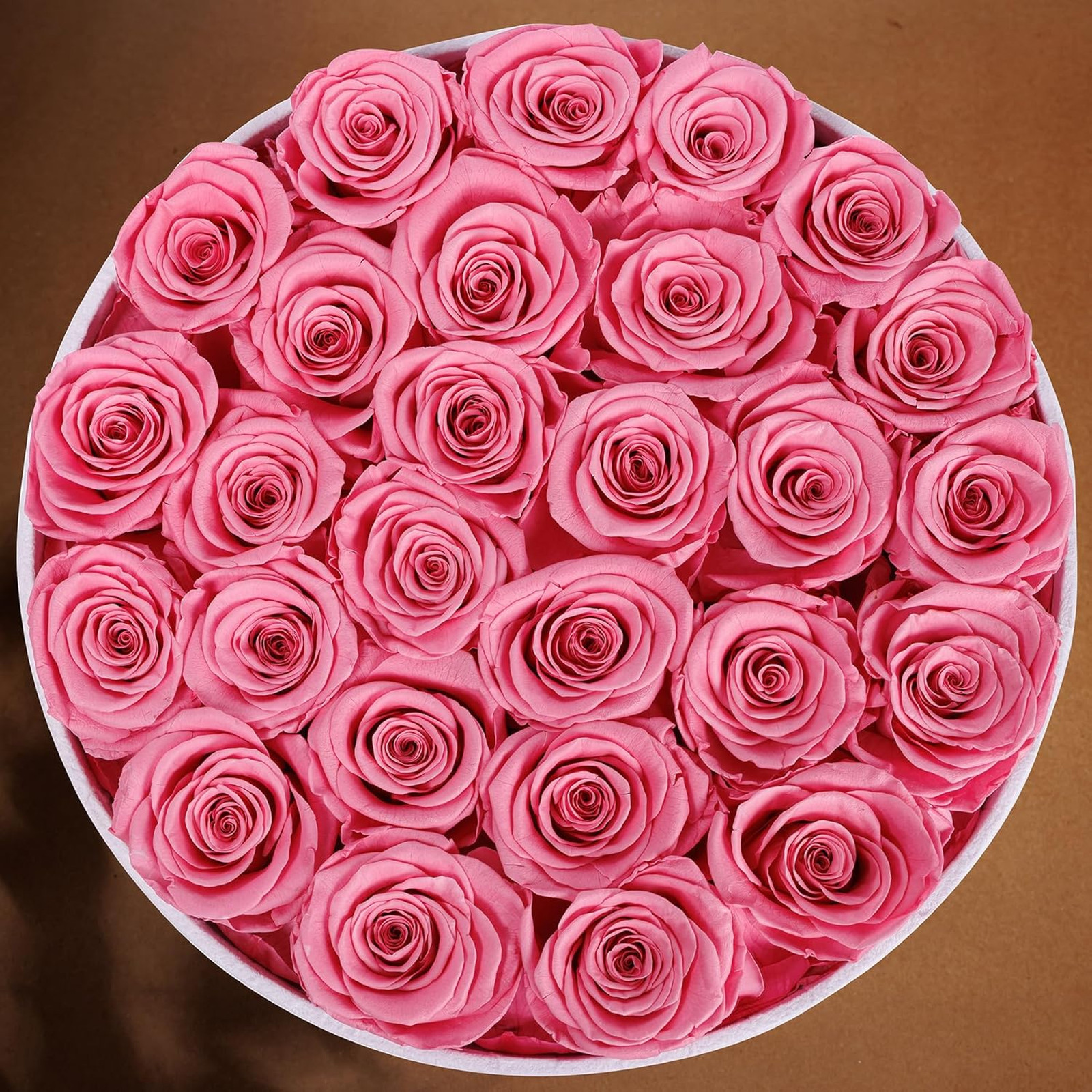 Preserved Roses Gift Box 27 Flowers in Suede Box Long-Lasting Mother’s Day Pink