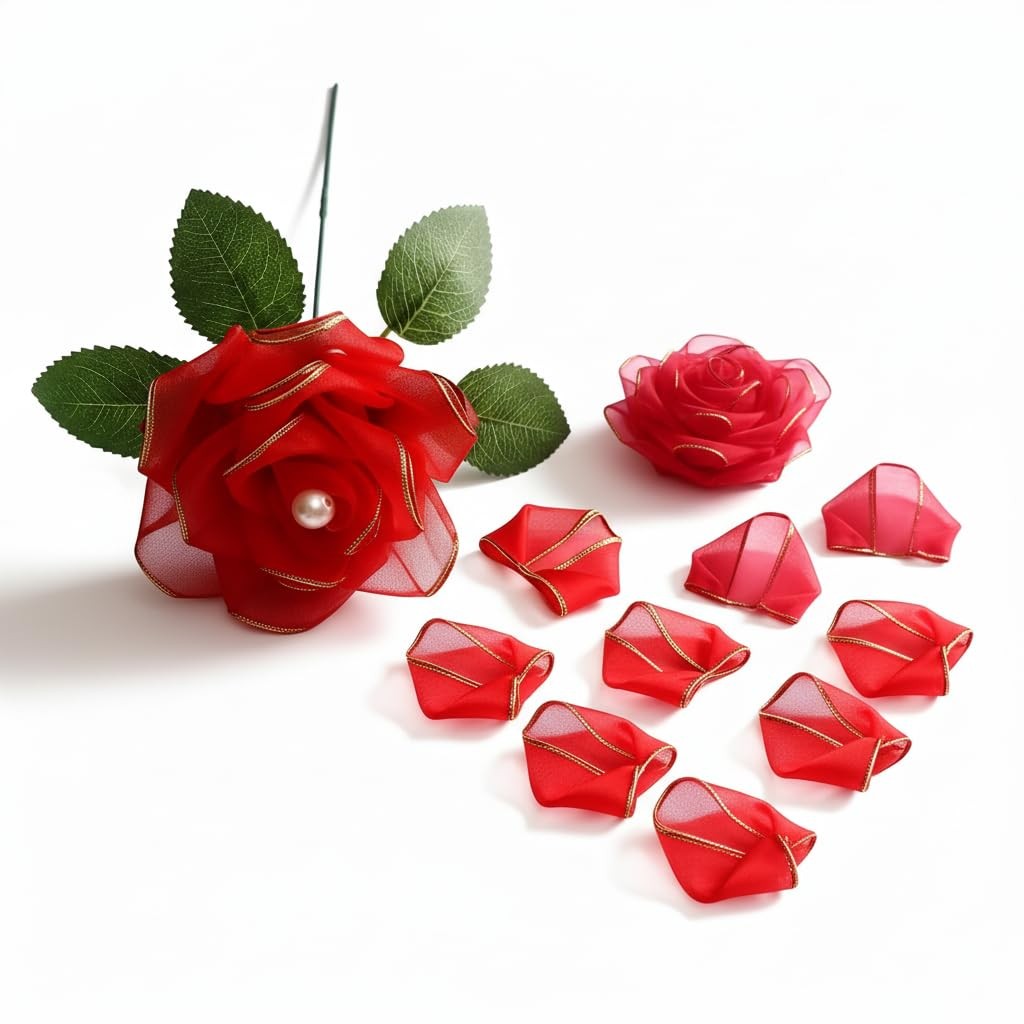 300Pcs Pre-Made Organza Rose Petals Pre-Cut Chiffon Petals for DIY Artificial…