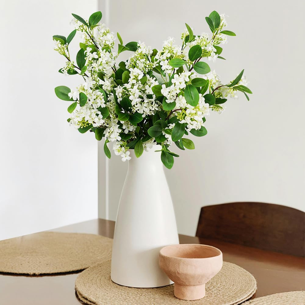 32″ Faux Greenery Stems – 6 Pcs Artificial Plants for Home & Office Décor