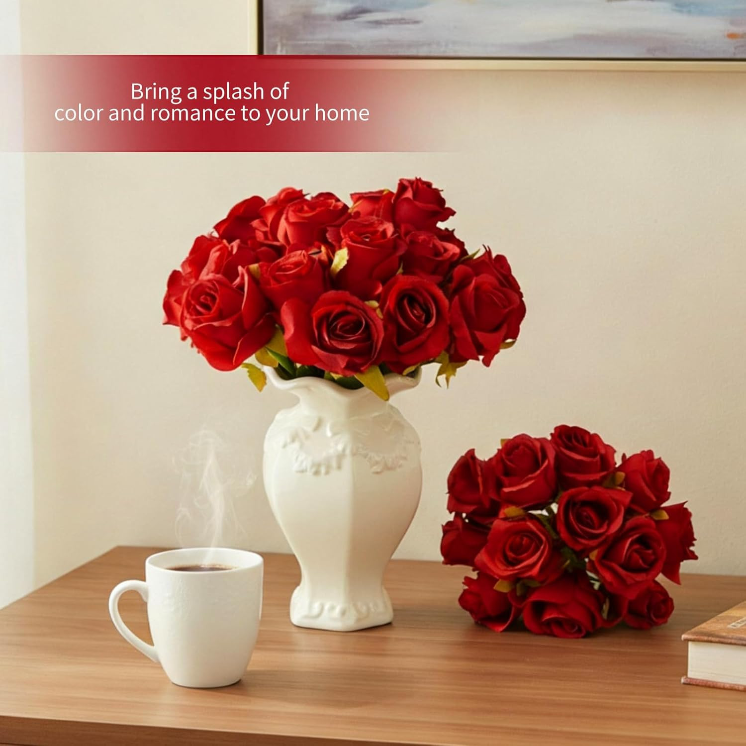 240 Pcs Red Silk Rose Flowers for Weddings, Parties & Home Decor