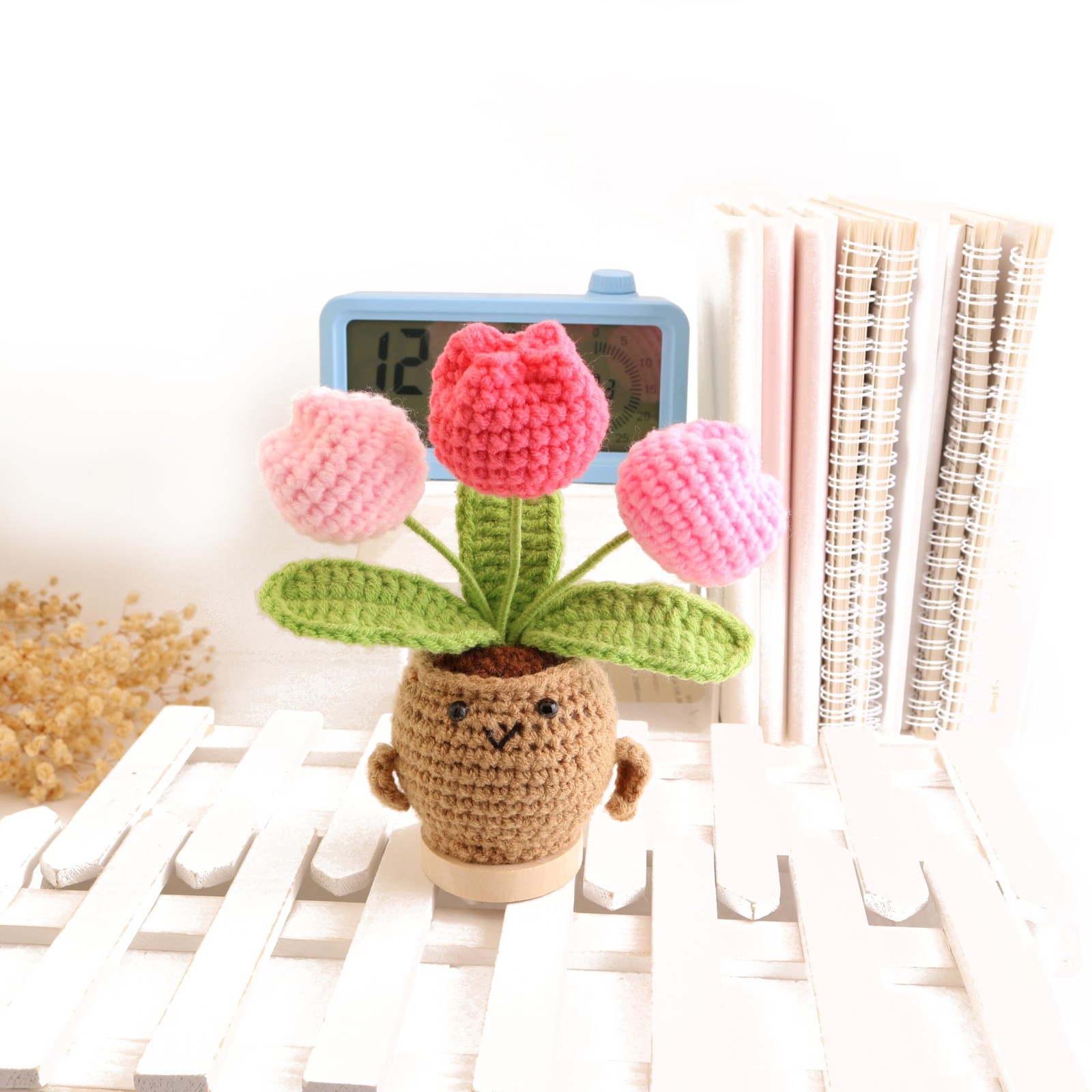 Hand-Woven Mini Tulip Potted Plants, Desktop Ornaments, Timeless Home Office …