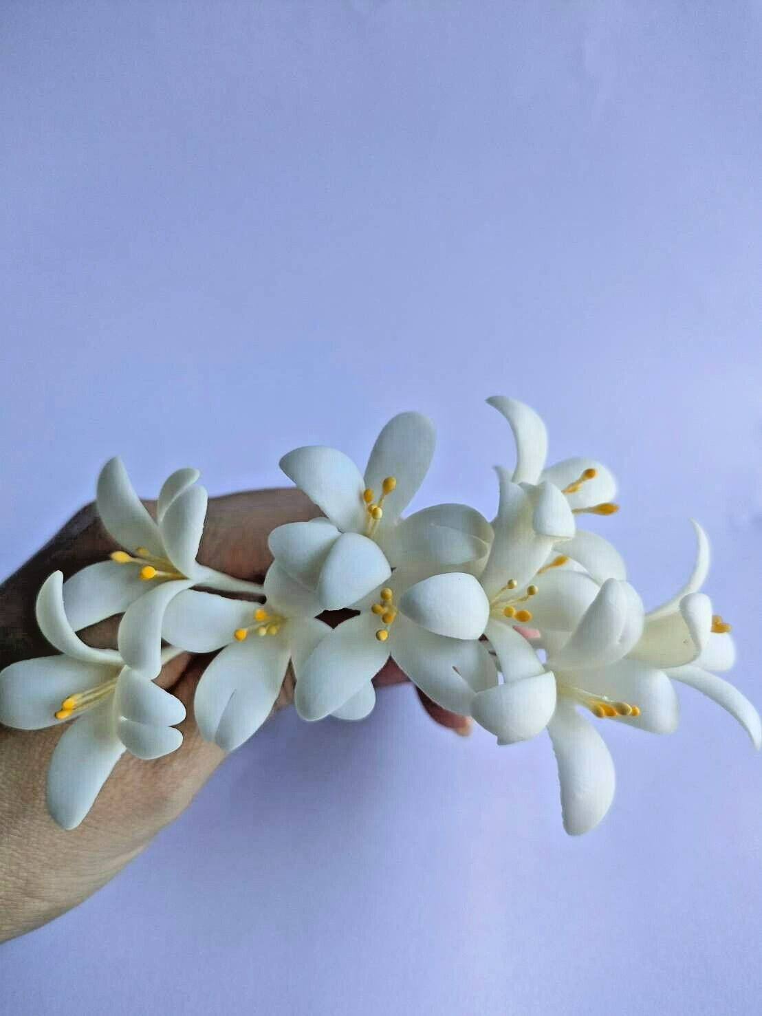 10 Pcs. Indian Cork Flowers Clay Artificial Thai Handmade Decorate Arrangement
