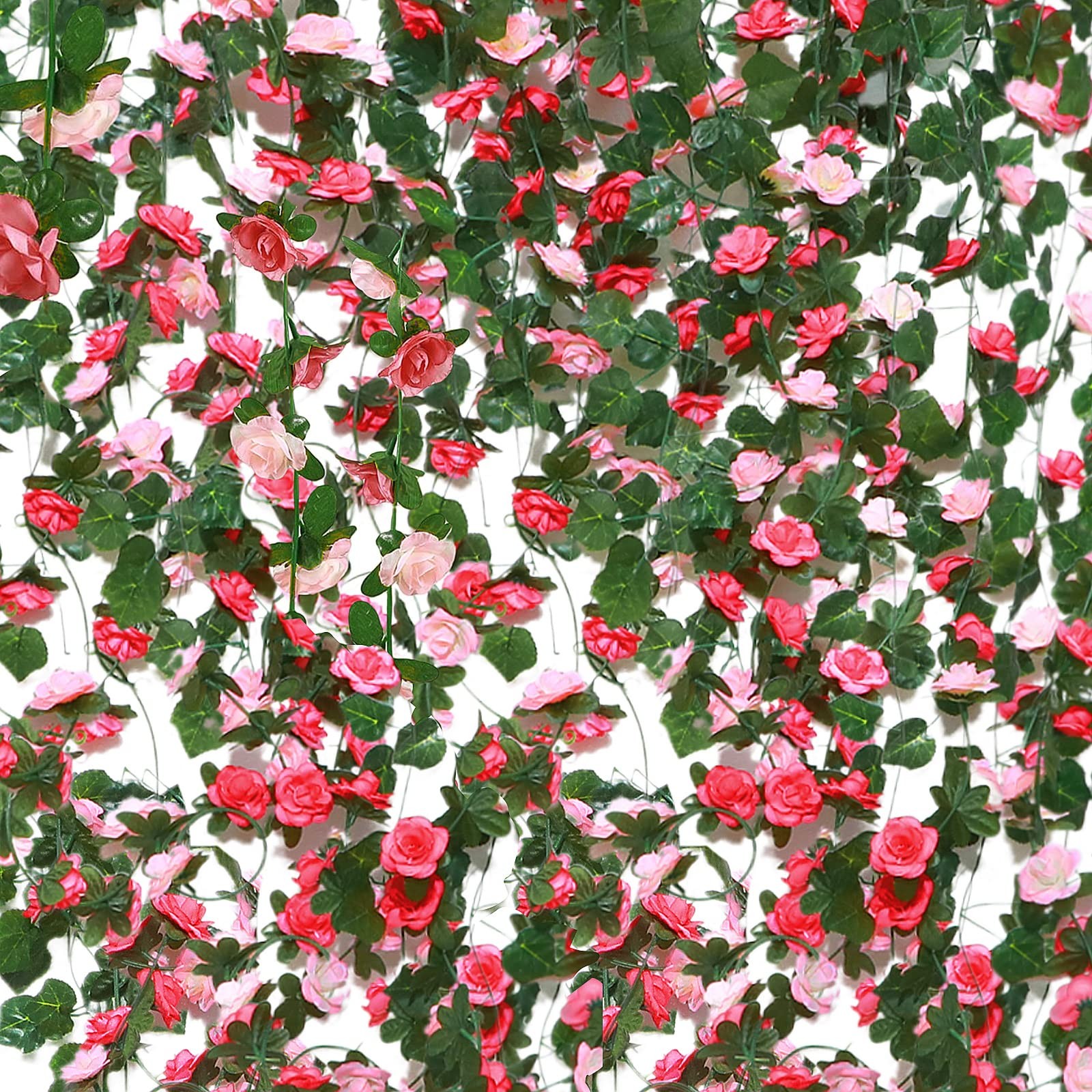 16 Pcs 114 ft Flower Garland, Artificial Rose Vine Flowers Fake Ivy Flower wi…
