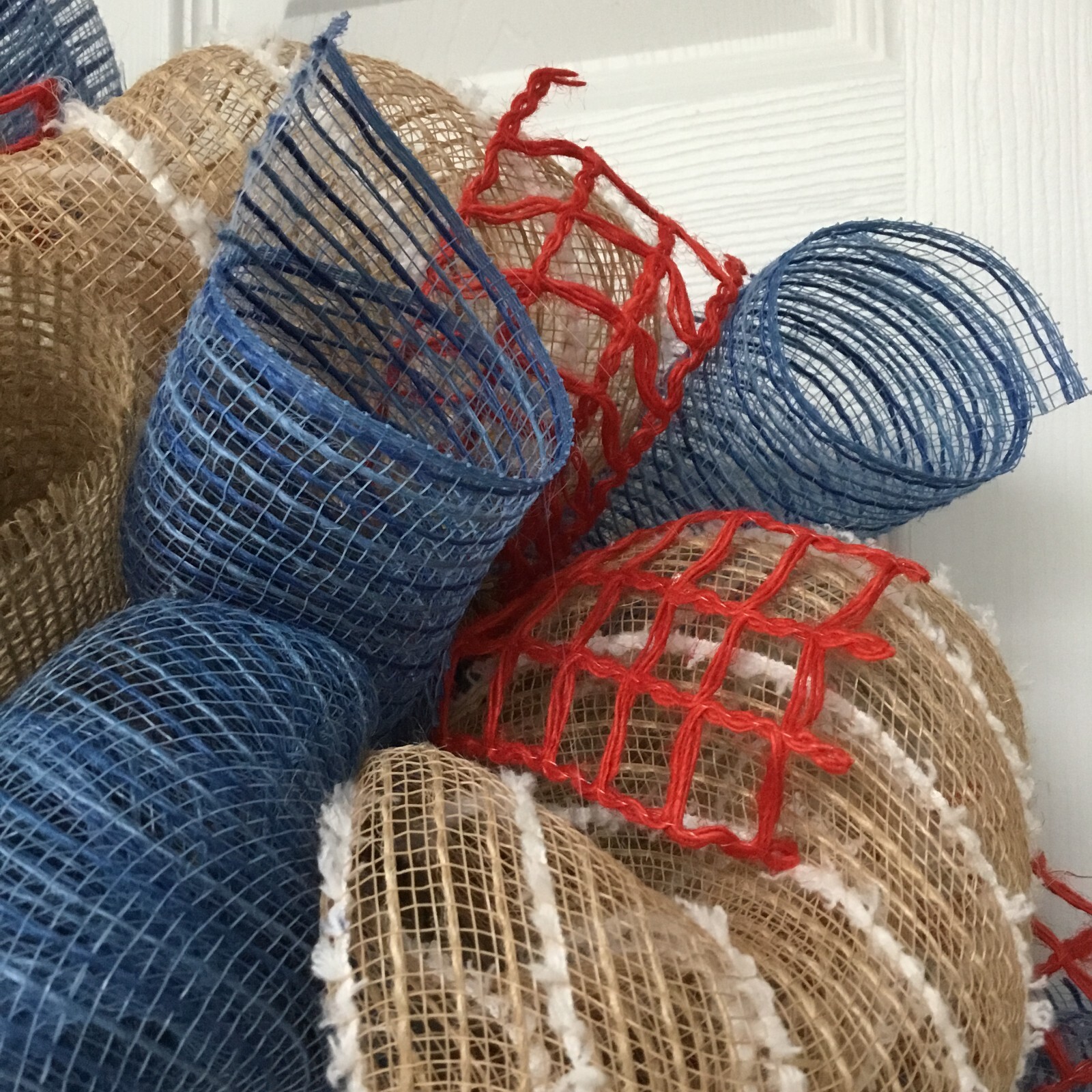 Welcome Friends Nautical Crab Wreath Handmade Deco Mesh