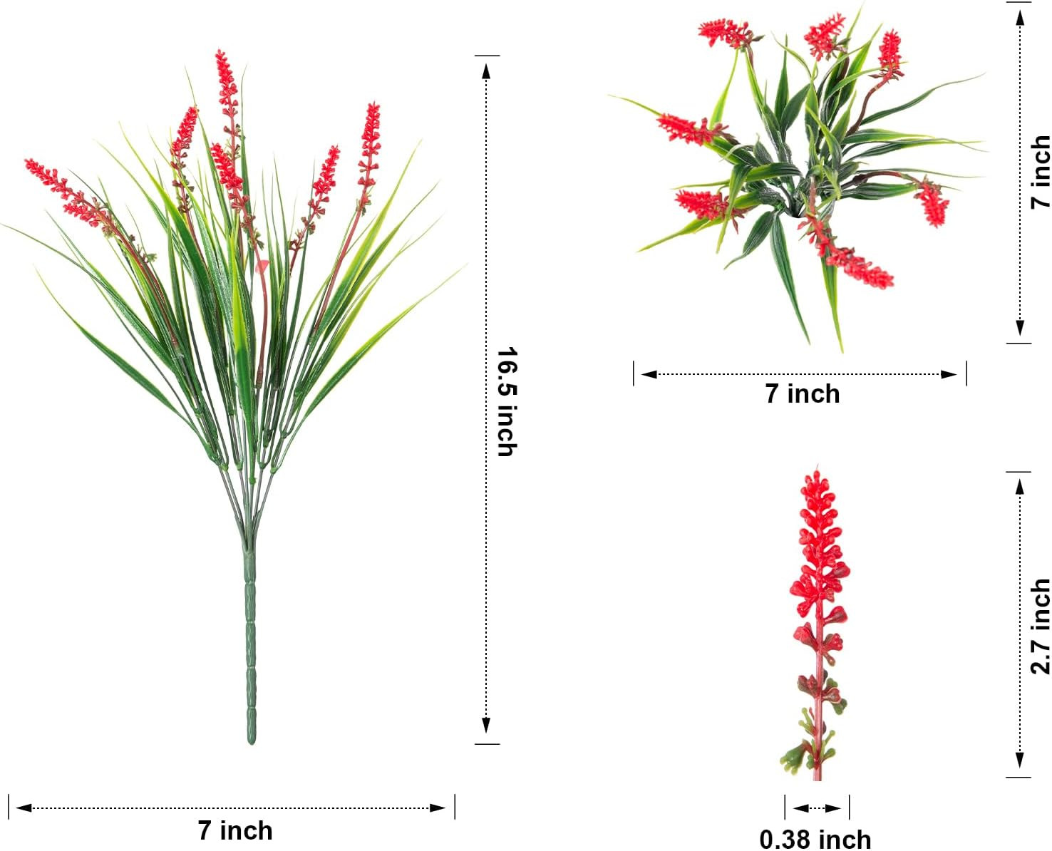 Artificial Fake Flowers Outdoor Plants for Summer Decoration,10 Bundles Faux Pla