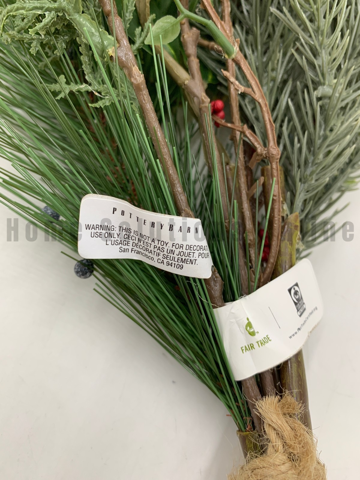 Pottery Barn Faux Juniper & Berry Bundle Red Green 20″ h #4845A