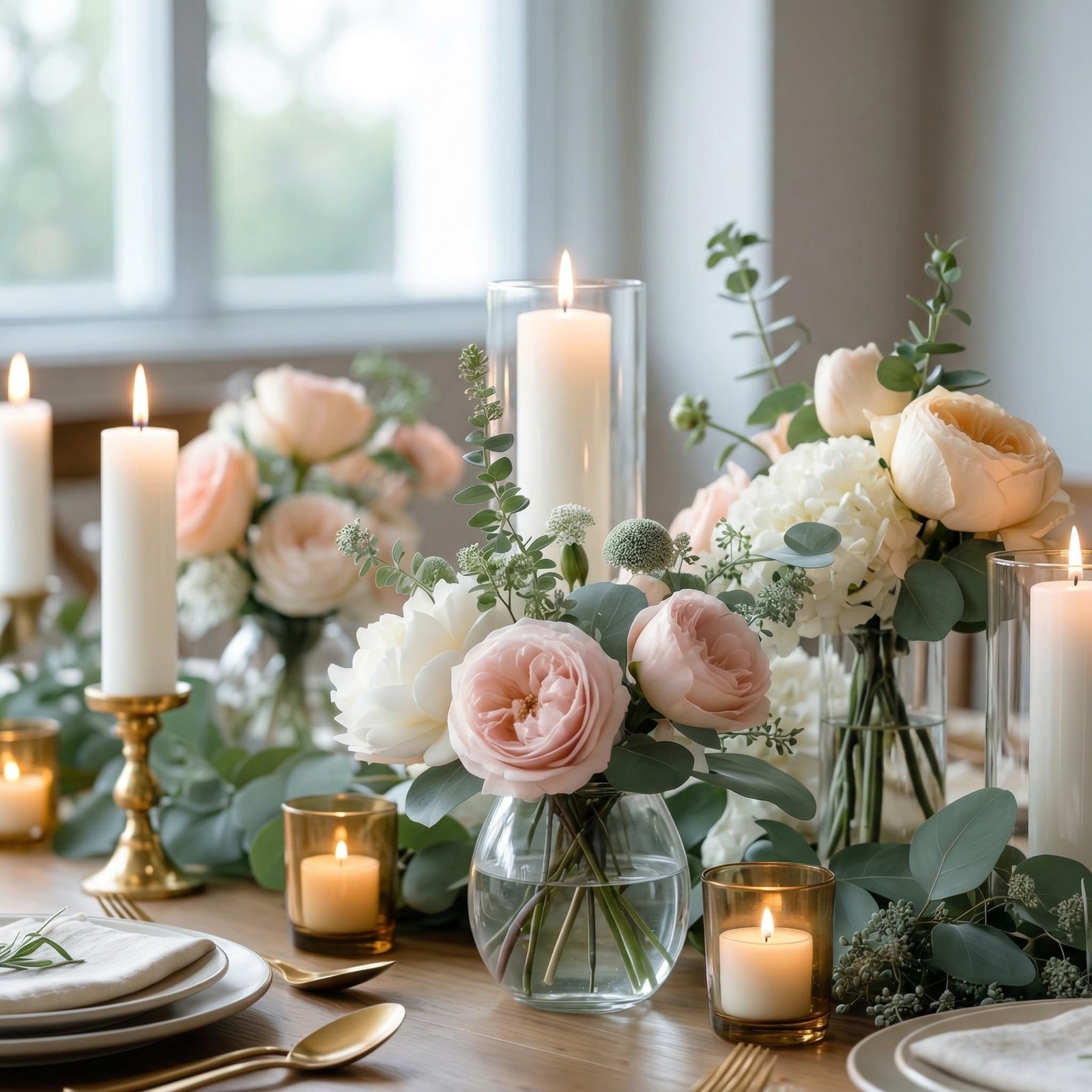 110 Pcs Mixed Artificial Eucalyptus Stems with Baby’s Breath, 5 Kinds Faux Gr…