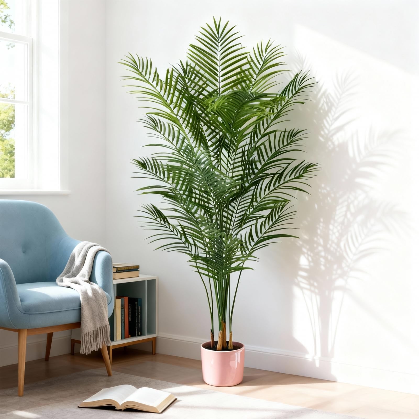 Artificial Palm Tree Indoor 6ft, Large Fake Tropical Areca Palm Tree with 18 …